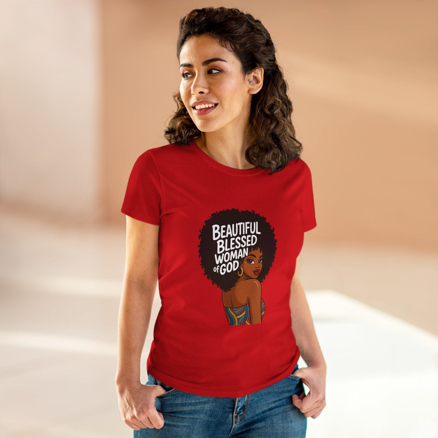 Beautiful Blessed Woman of God Tee — Women's Faith Graphic T-Shirt