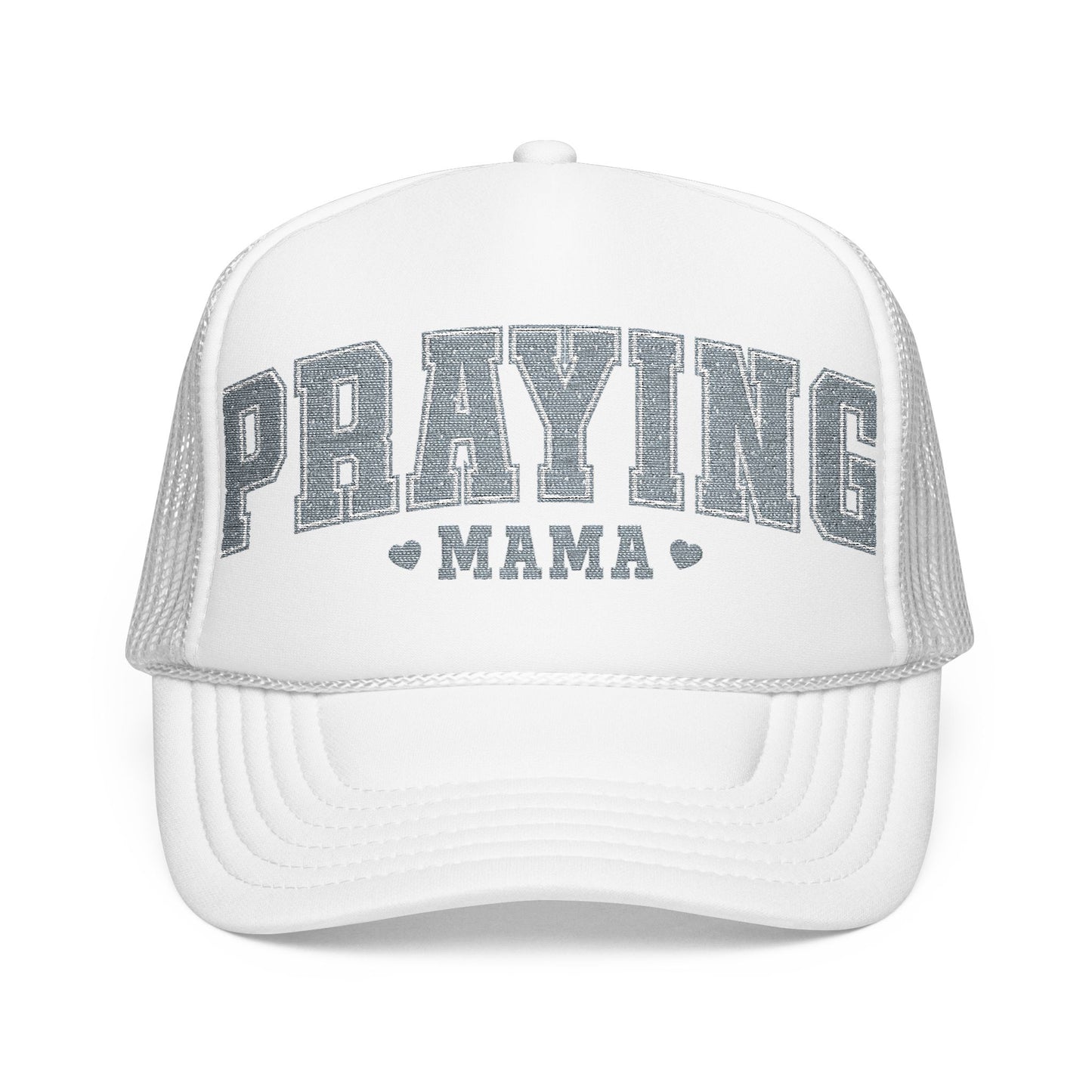 Praying Mama Foam Trucker Hat, Stylish Embroidered Cap, Gift for Moms, Summer Fashion, Casual Wear, Faith-Based Gift