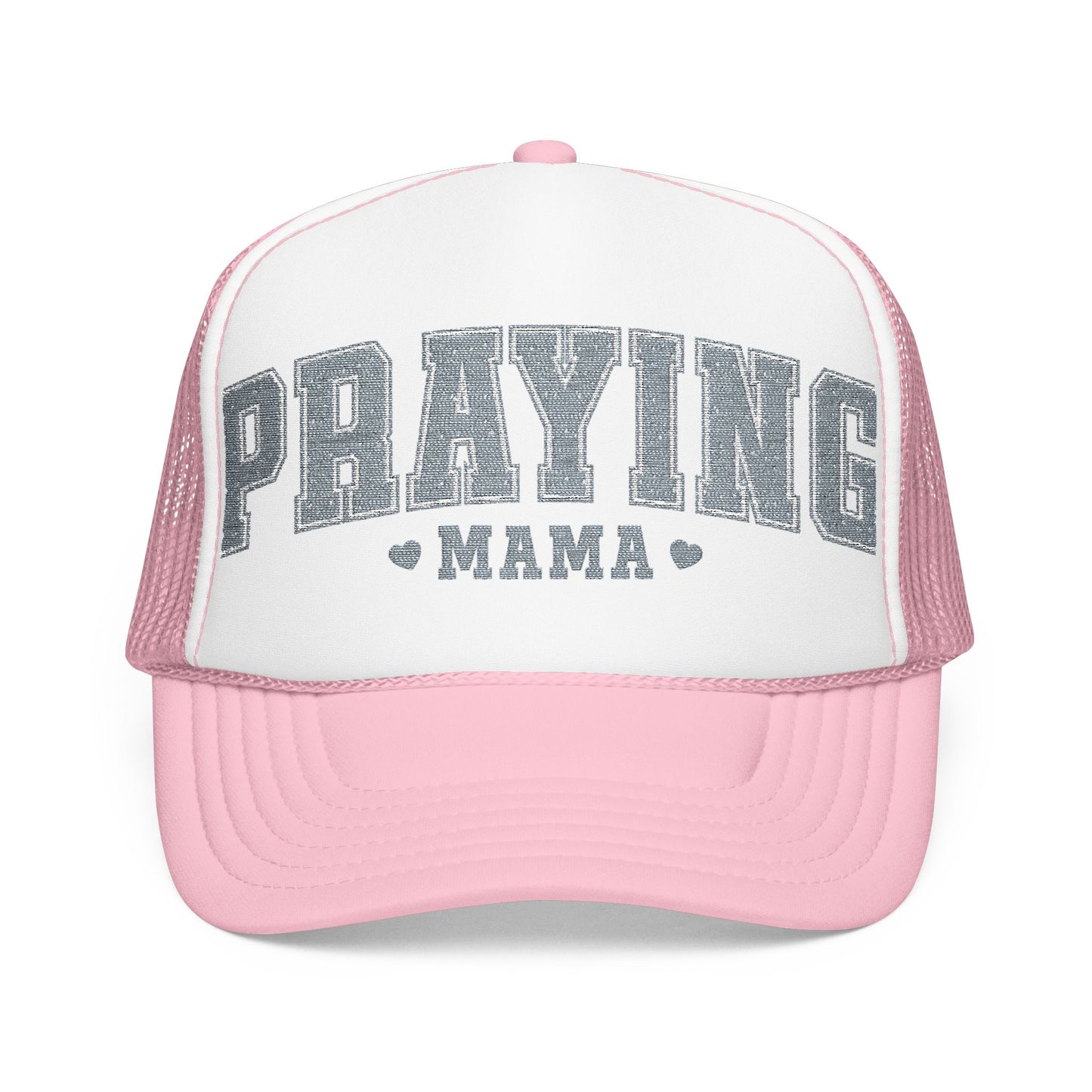 Praying Mama Foam Trucker Hat, Stylish Embroidered Cap, Gift for Moms, Summer Fashion, Casual Wear, Faith-Based Gift