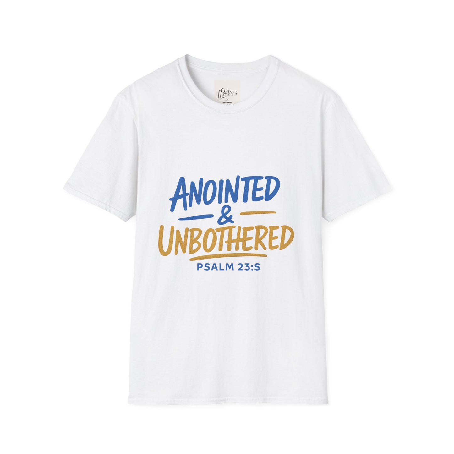 Unisex Softstyle T-Shirt - 'Anointed & Unbothered' Psalm 23:5 | Comfortable Christian Tee