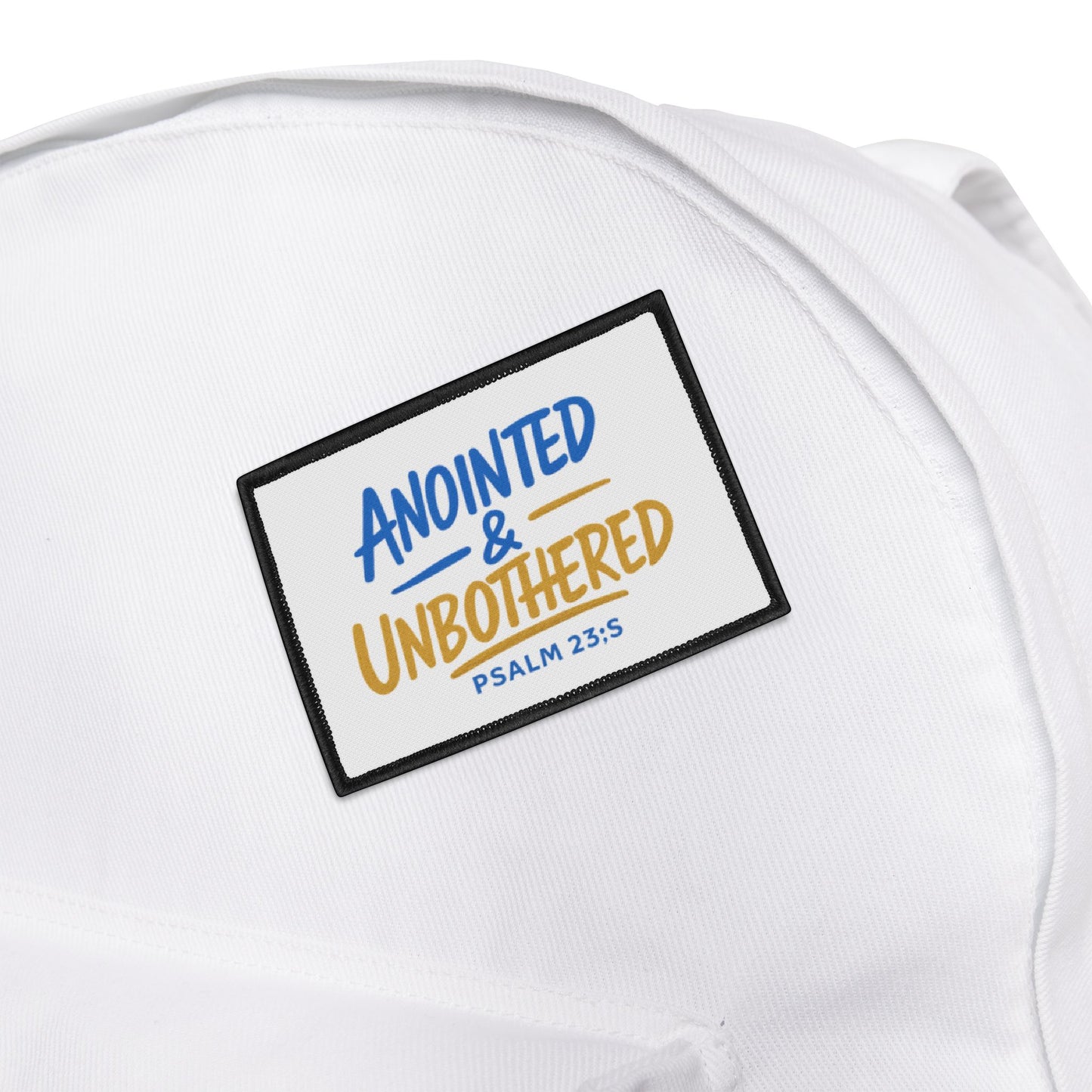 Anointed & Unbothered Iron-On Patch — Psalm 23:5 Faith Patch