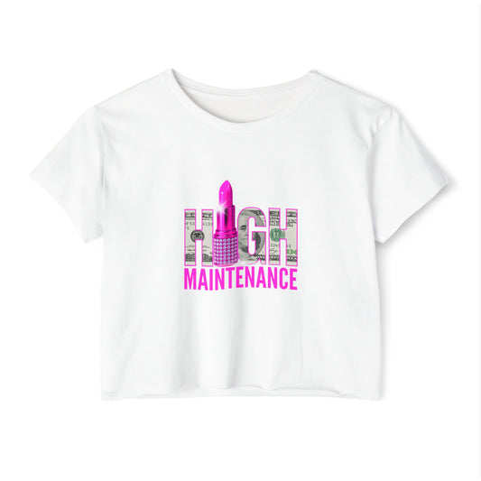 High Maintenance Women's Festival Crop Top | Stylish Summer Tee