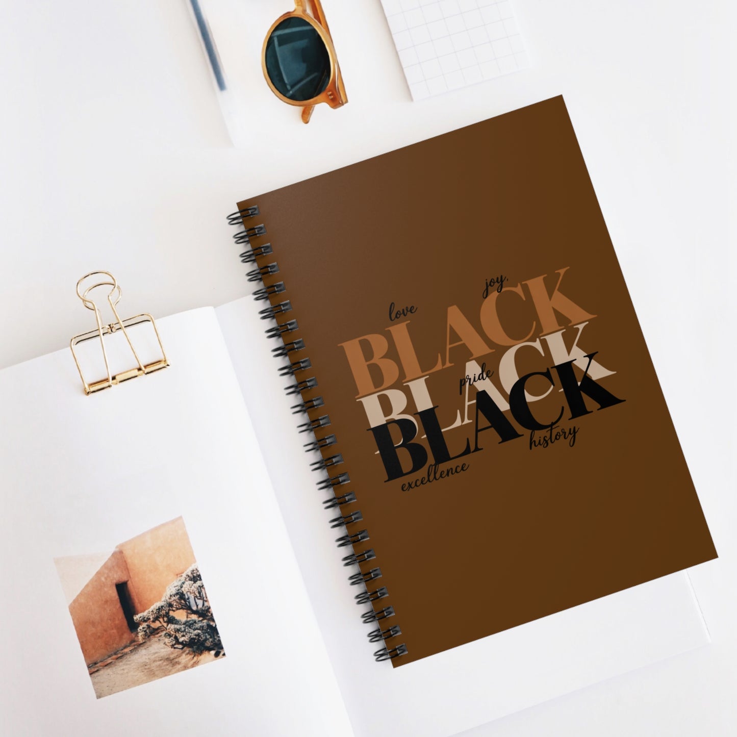 Black Pride Spiral Notebook – 'Black' Typography Ruled Journal