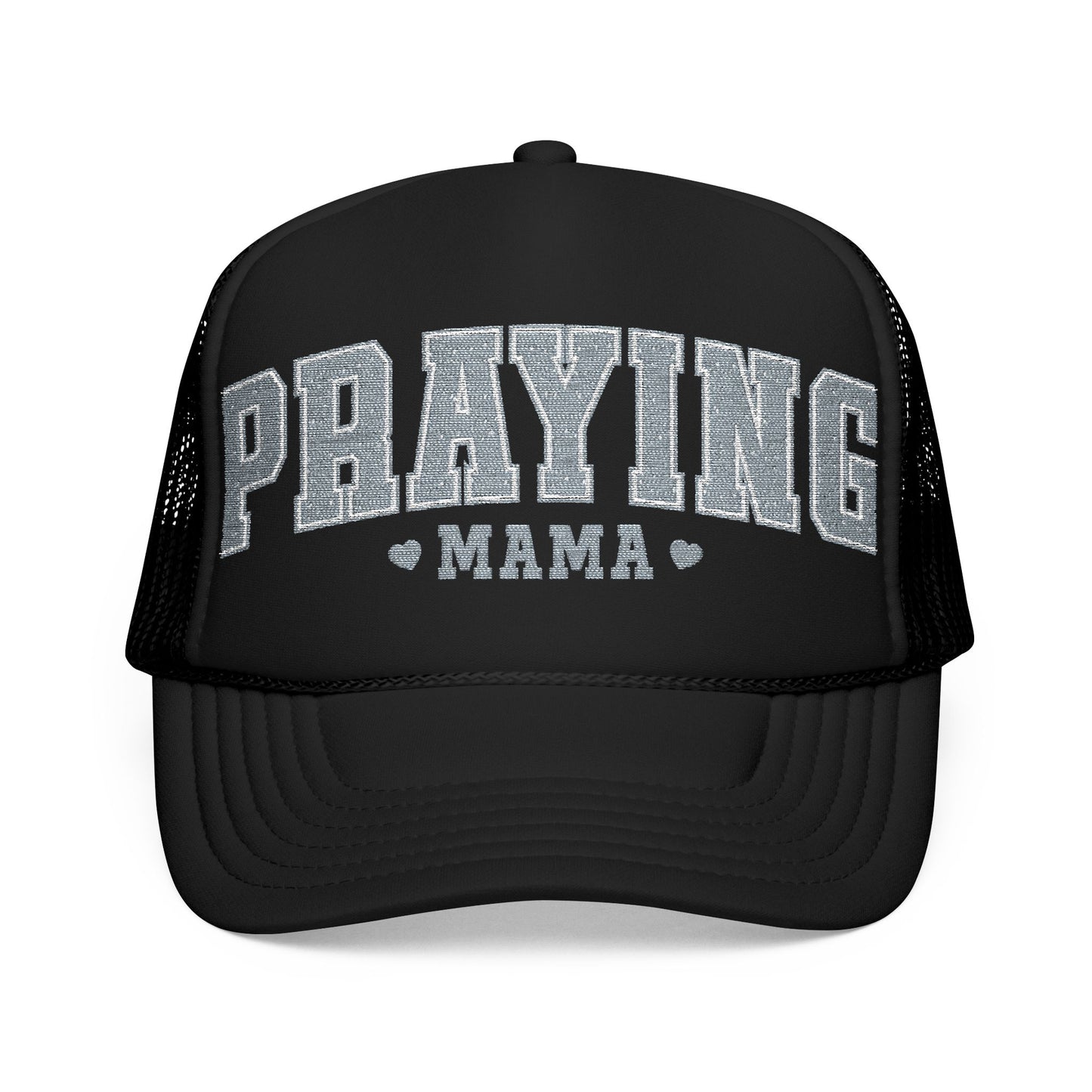Praying Mama Foam Trucker Hat, Stylish Embroidered Cap, Gift for Moms, Summer Fashion, Casual Wear, Faith-Based Gift