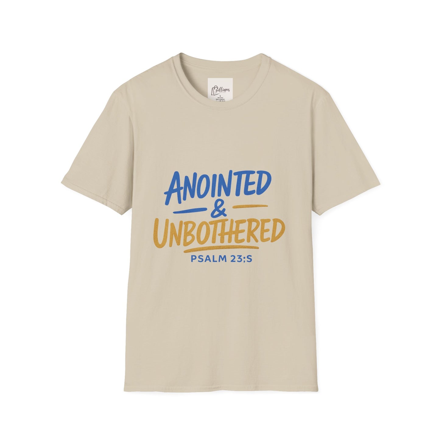 Unisex Softstyle T-Shirt - 'Anointed & Unbothered' Psalm 23:5 | Comfortable Christian Tee