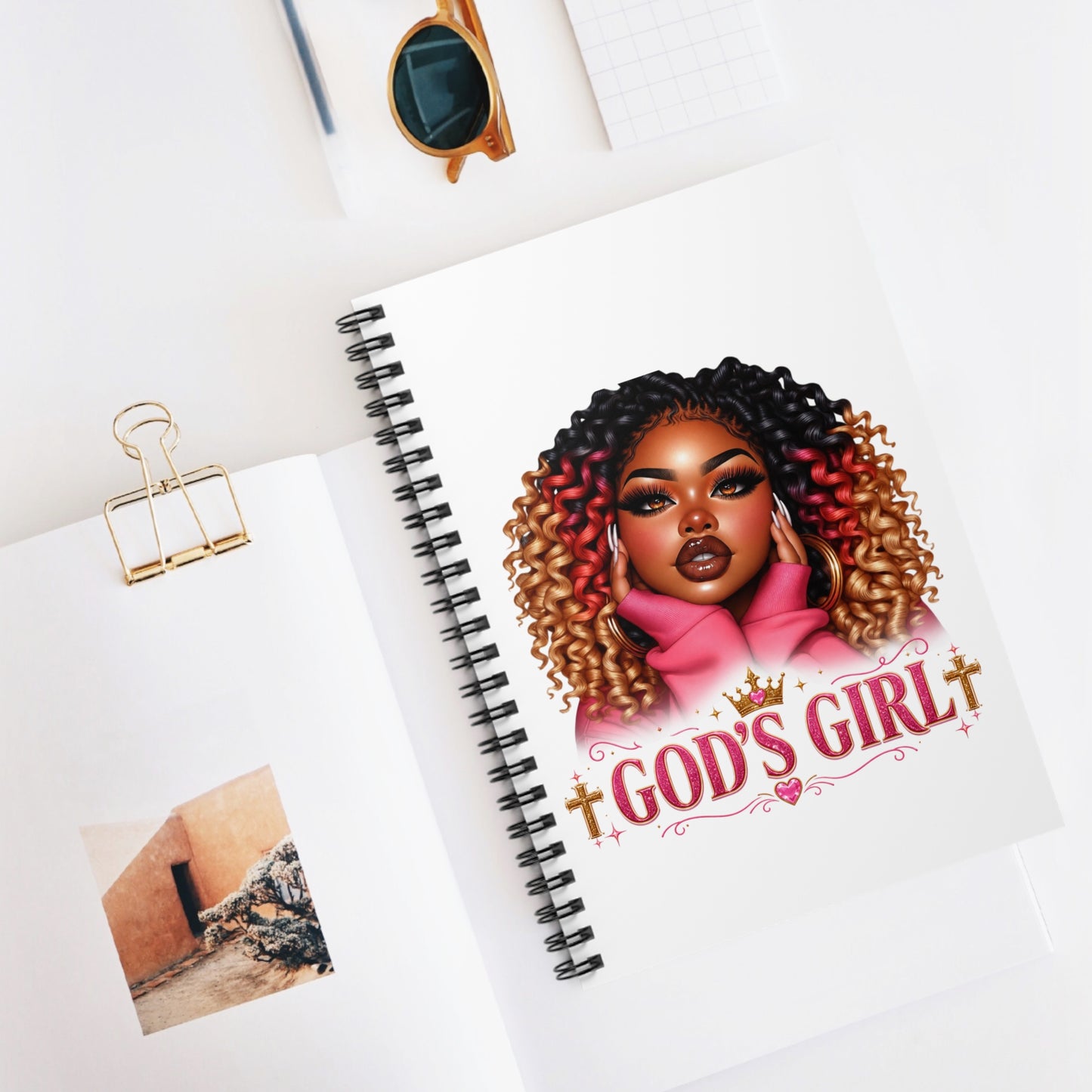 God's Girl Spiral Notebook — Inspirational Faith Journal with Afrocentric Artwork