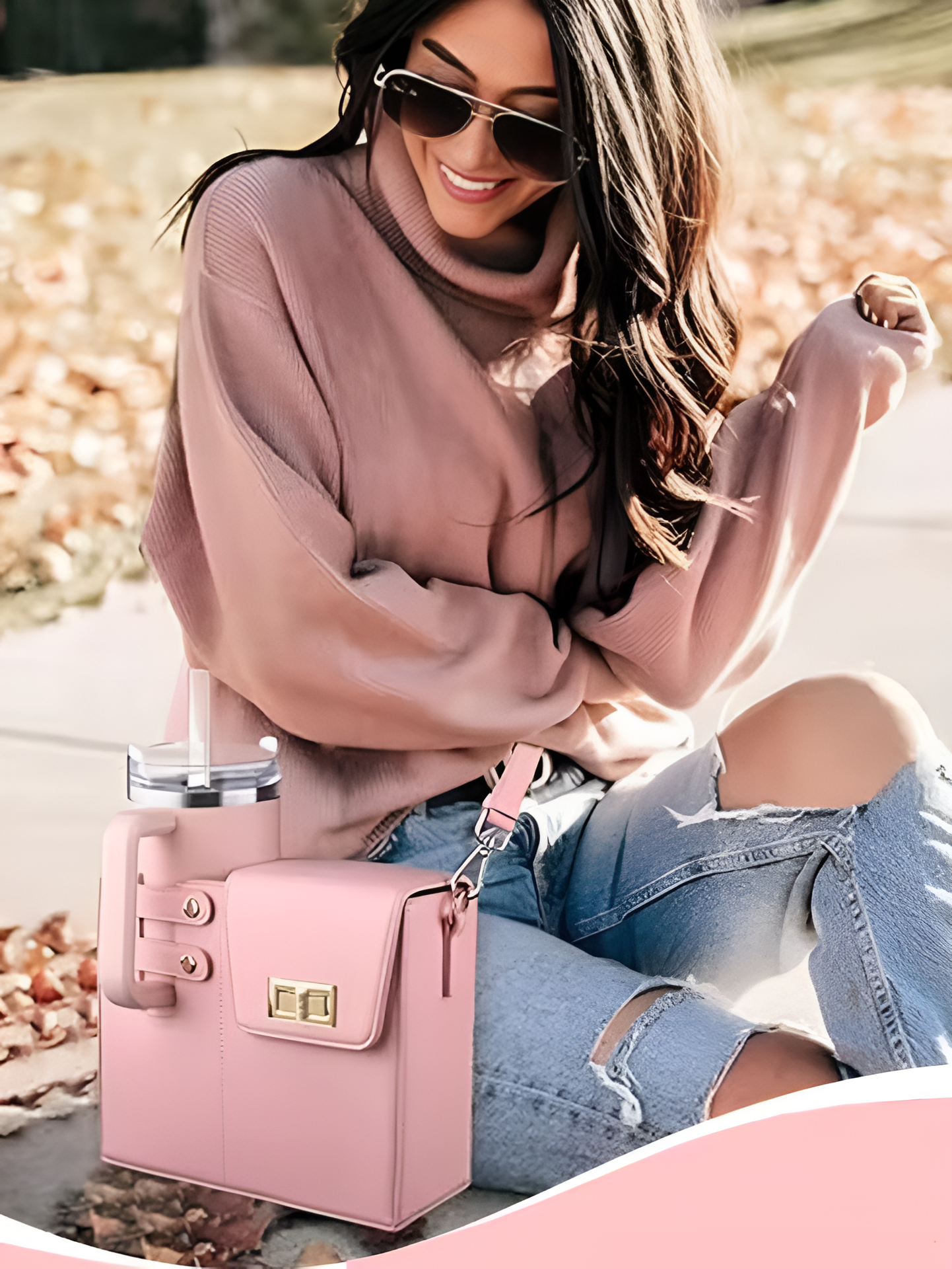 Cute Crossbody Water Bottle Holder – Portable, Hands-Free Sling Bag for Women (Fits All Bottles)