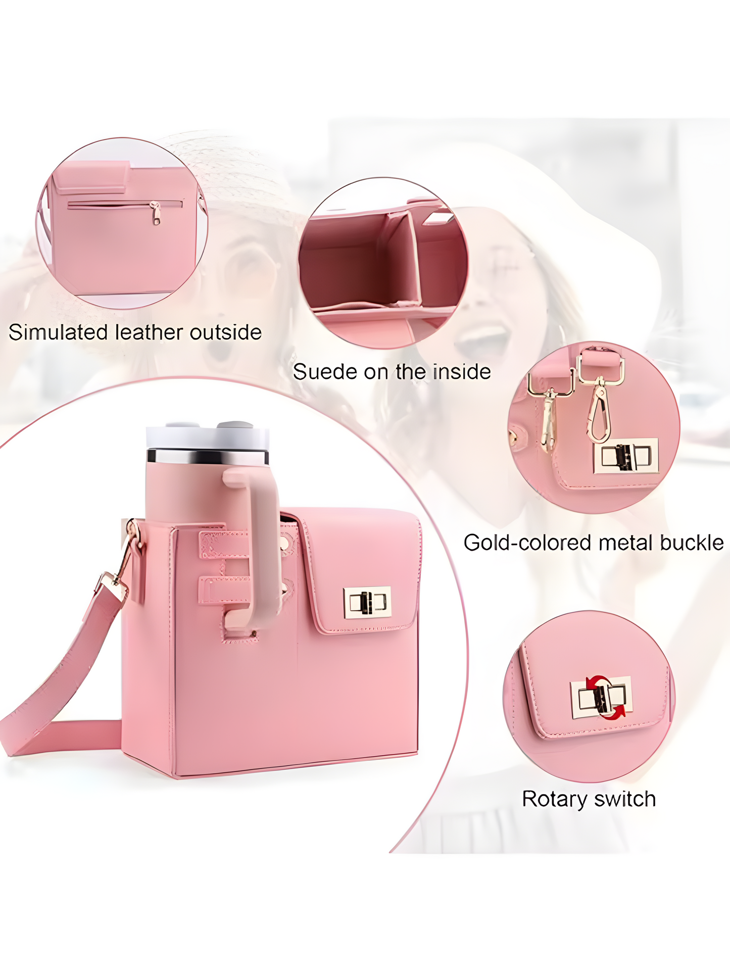 Cute Crossbody Water Bottle Holder – Portable, Hands-Free Sling Bag for Women (Fits All Bottles)