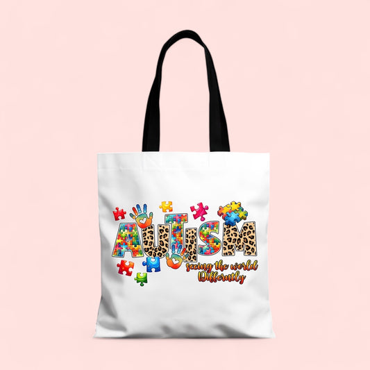 Custom Autism Inspired Tote Bag