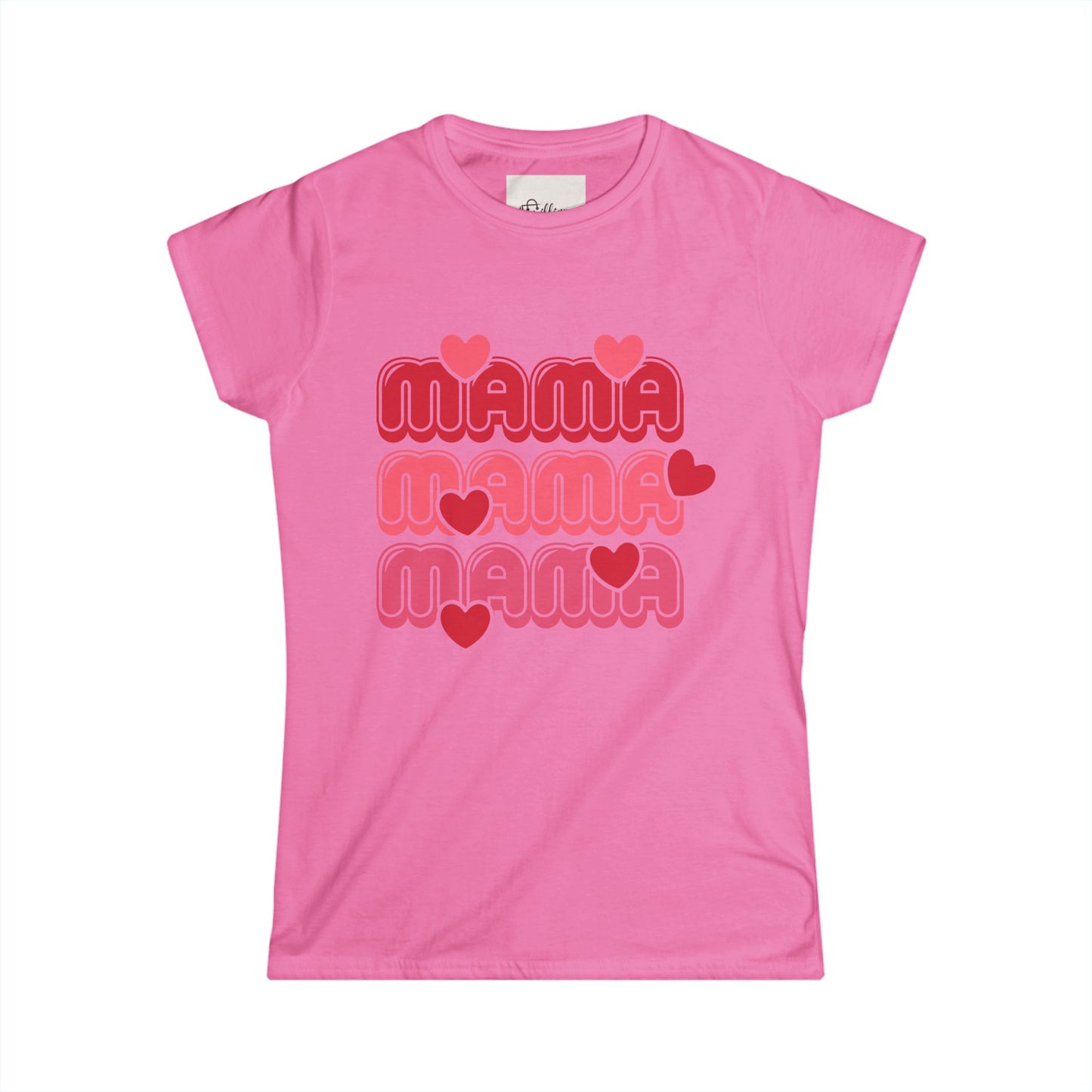 Mama Retro  Tee — Pink "Mama Mama Mama" Graphic T‑Shirt