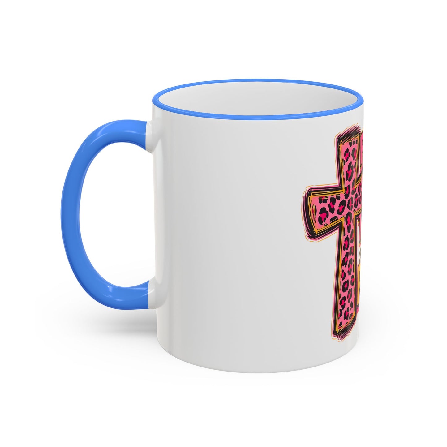 Inspirational Faith Coffee Mug — “Pray, Wait, and Trust, God Has a Plan” (Accent Rim & Handle)