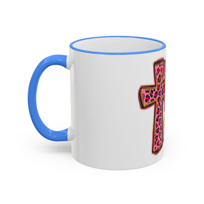 Inspirational Faith Coffee Mug — “Pray, Wait, and Trust, God Has a Plan” (Accent Rim & Handle)