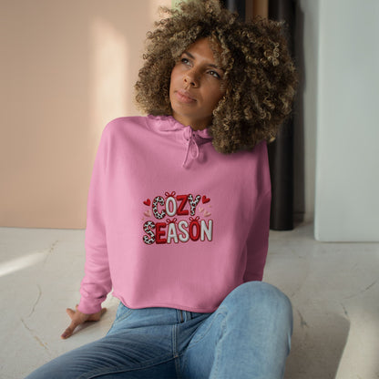 Cozy Season Cropped Hoodie – Valentine Heart Graphic