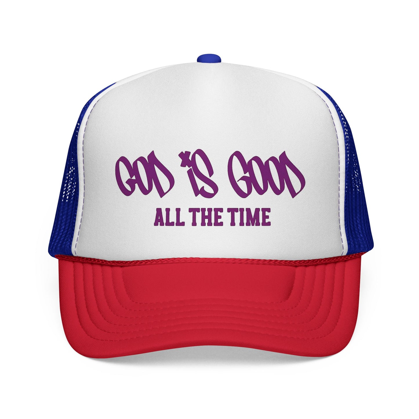 God Is Good All The Time Trucker Cap — Christian Faith Mesh Baseball Hat