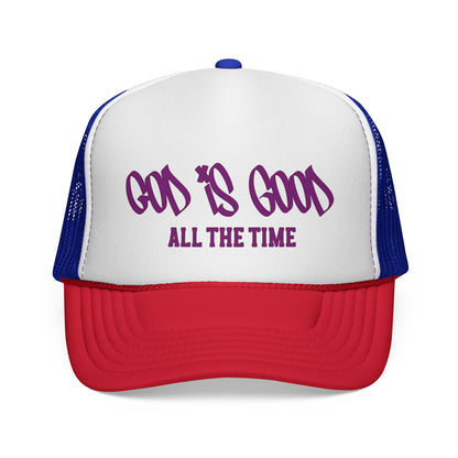 God Is Good All The Time Trucker Cap — Christian Faith Mesh Baseball Hat