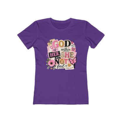Christian Graphic Tee — "God is Within Her, She Will Not Fail" Women's Shirt