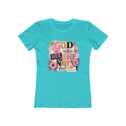 Christian Graphic Tee — "God is Within Her, She Will Not Fail" Women's Shirt