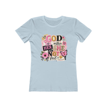 Christian Graphic Tee — "God is Within Her, She Will Not Fail" Women's Shirt