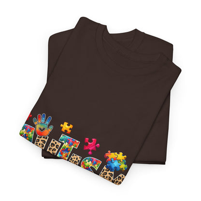 Autism Awareness T-Shirt — 'Autism: Sparking the World with Creativity' Puzzle Design