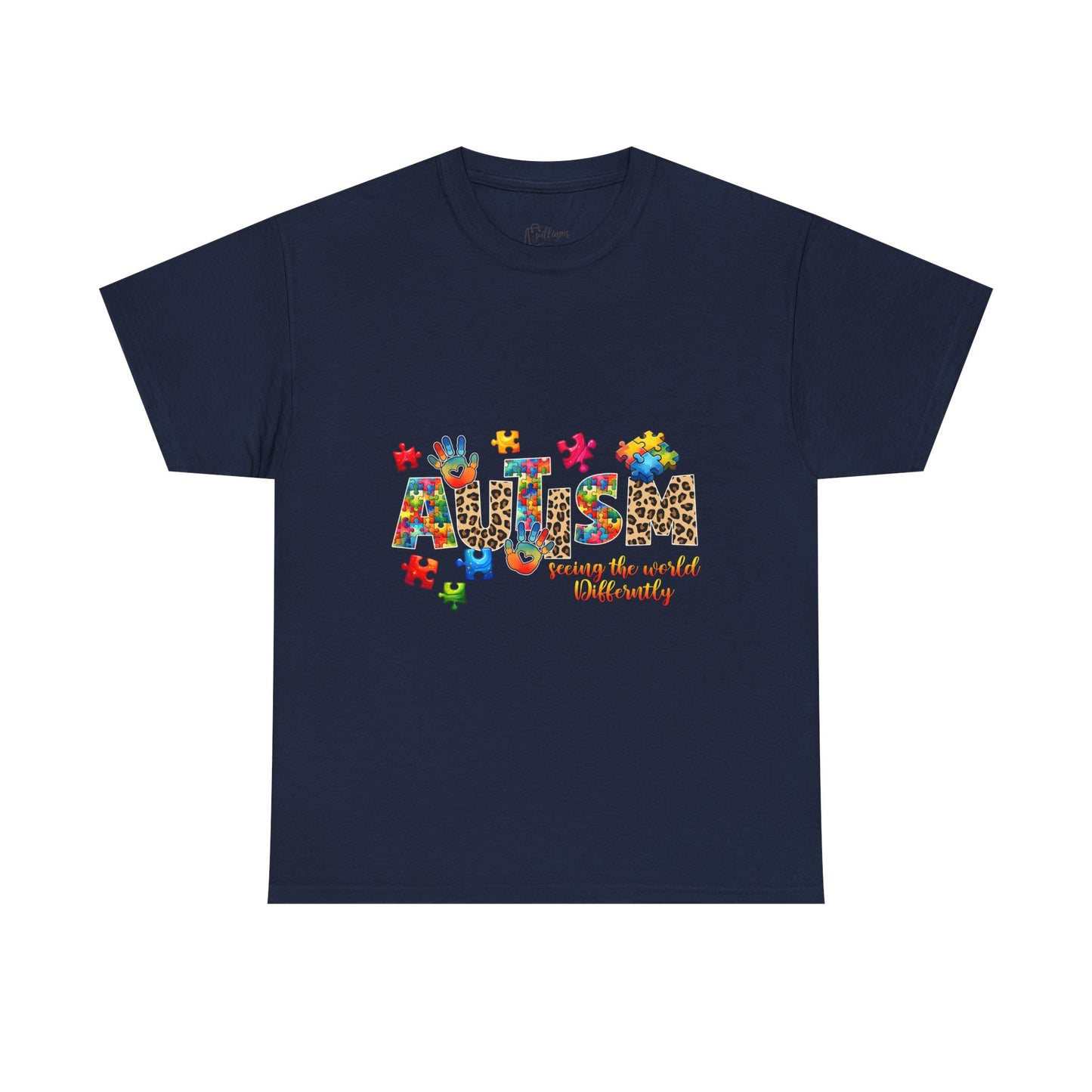 Autism Awareness T-Shirt — 'Autism: Sparking the World with Creativity' Puzzle Design