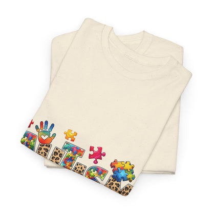 Autism Awareness T-Shirt — 'Autism: Sparking the World with Creativity' Puzzle Design