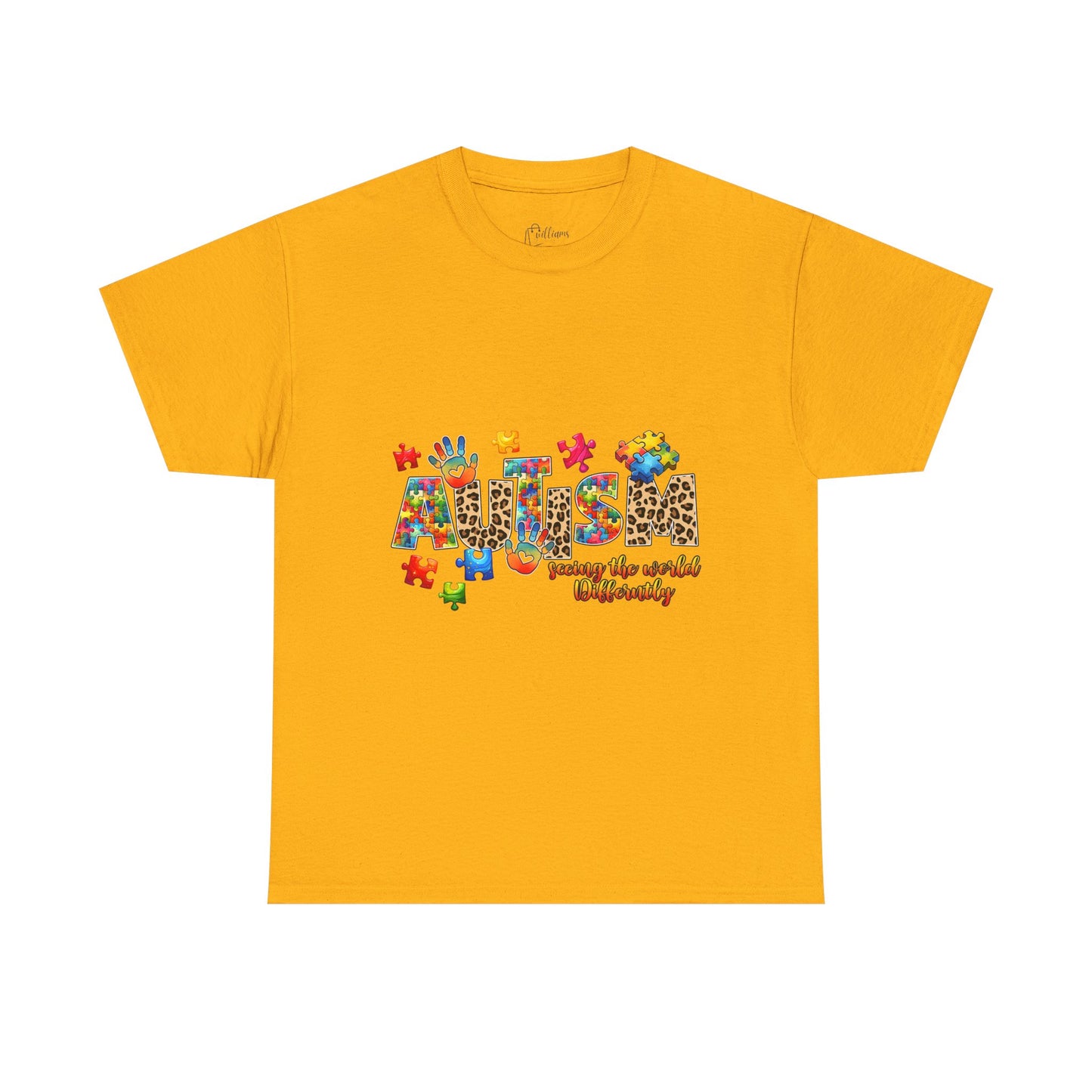 Autism Awareness T-Shirt — 'Autism: Sparking the World with Creativity' Puzzle Design
