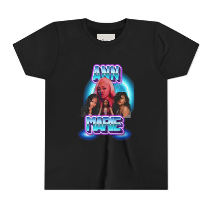 Youth Tee — Retro Neon Portrait Graphic "ANN MARIE"