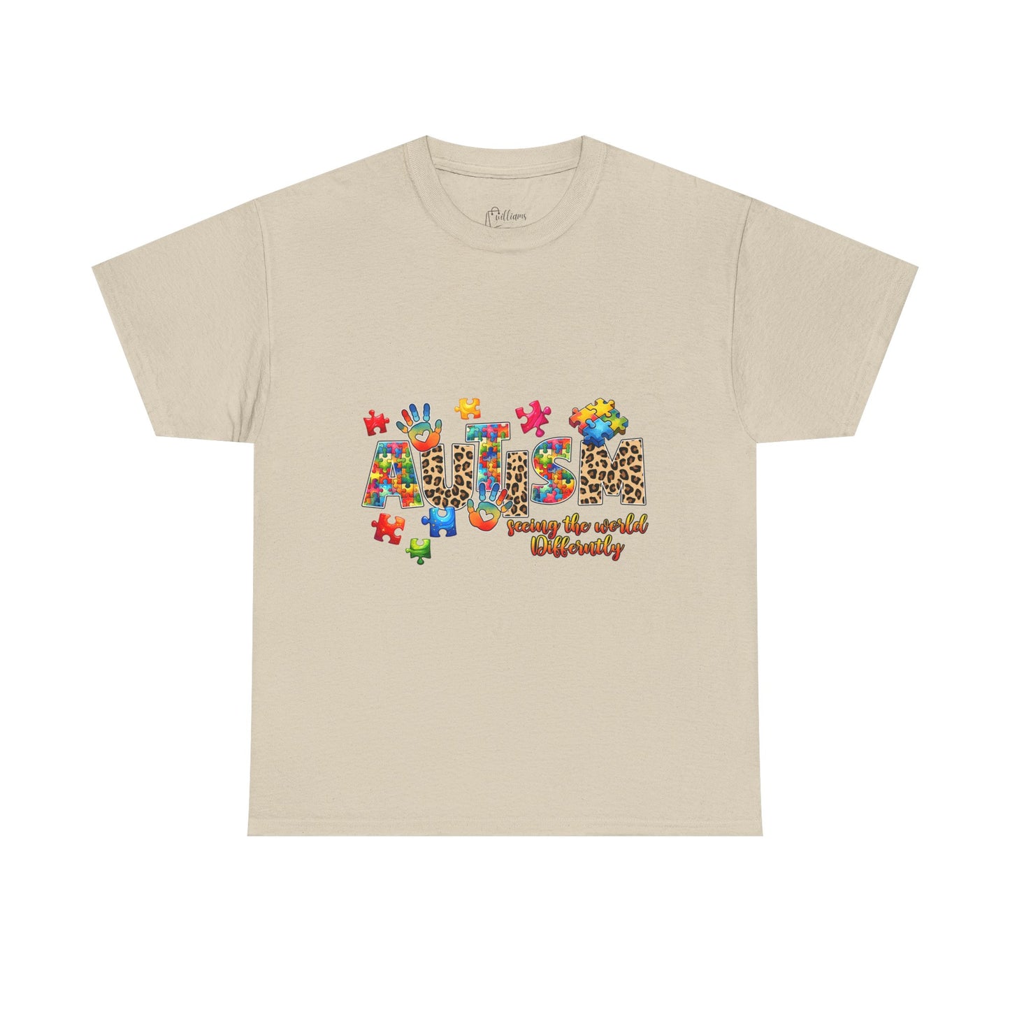 Autism Awareness T-Shirt — 'Autism: Sparking the World with Creativity' Puzzle Design