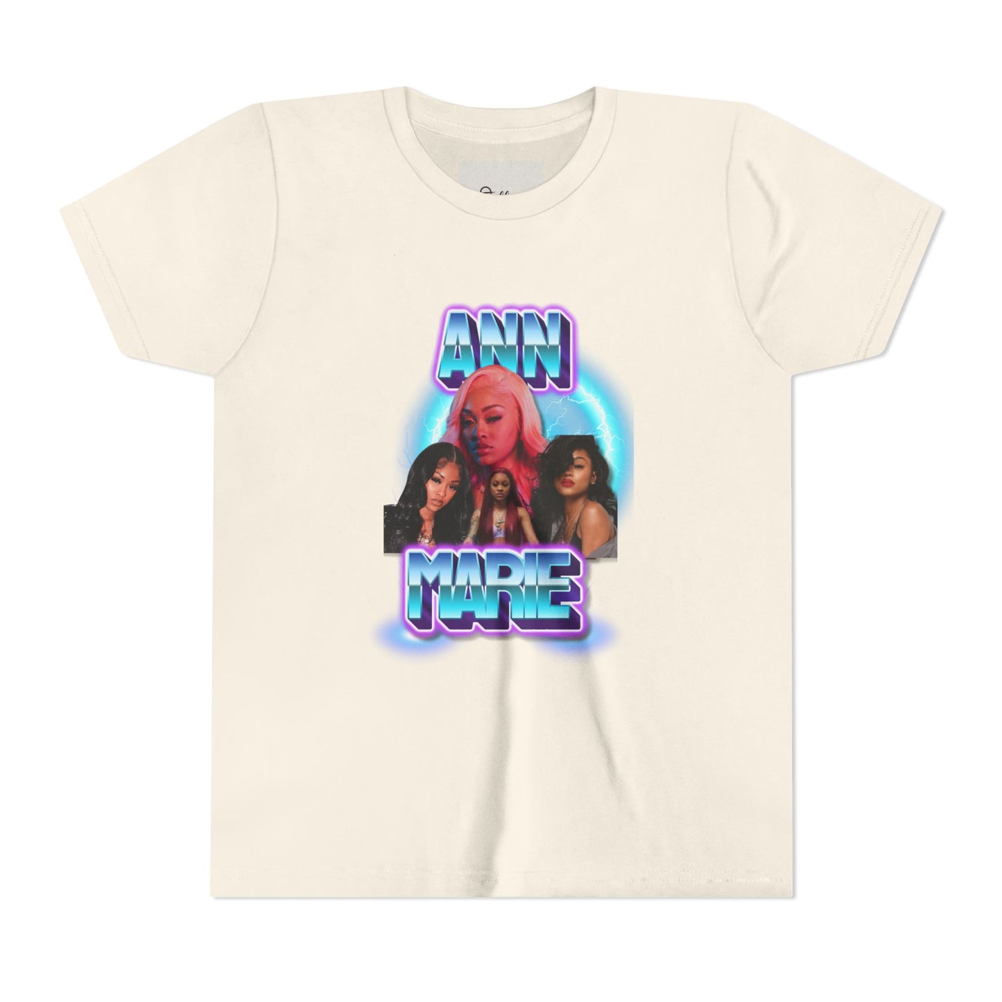 Youth Tee — Retro Neon Portrait Graphic "ANN MARIE"