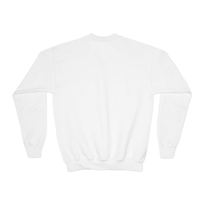 Youth Crewneck Sweatshirt — Floral Heart Teddy Bear Valentine Design