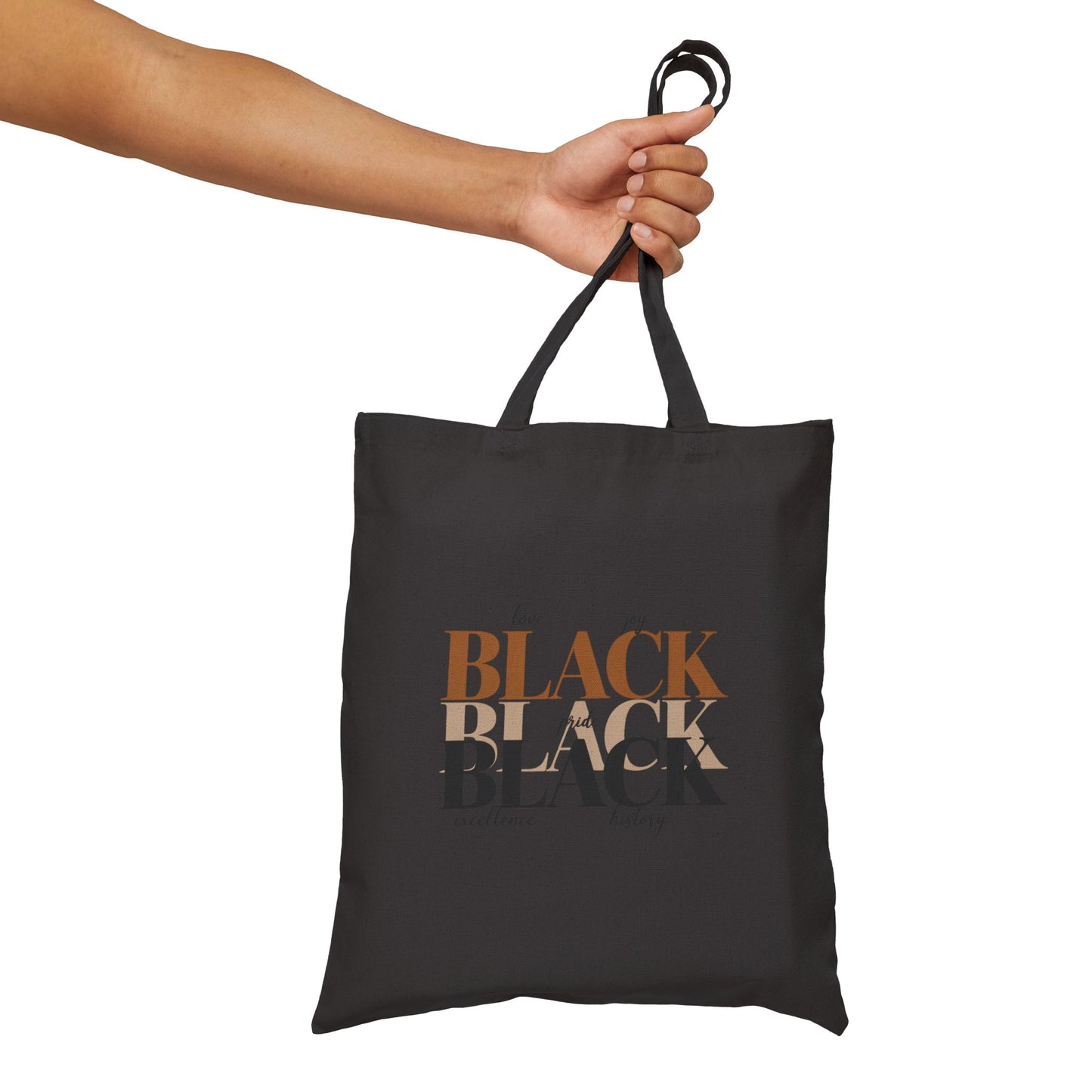 Canvas Tote Bag — Empowering Black Sister Art Print Tote (Afro Woman & "Black is Beautiful" Typography)