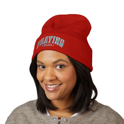Praying Mama Embroidered Cuffed Beanie