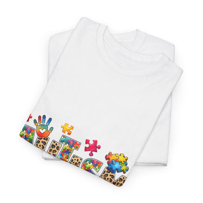 Autism Awareness T-Shirt — 'Autism: Sparking the World with Creativity' Puzzle Design