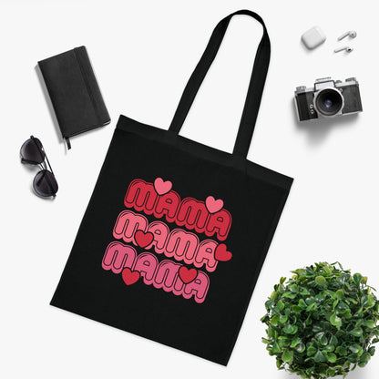 Mama Retro Hearts Cotton Tote