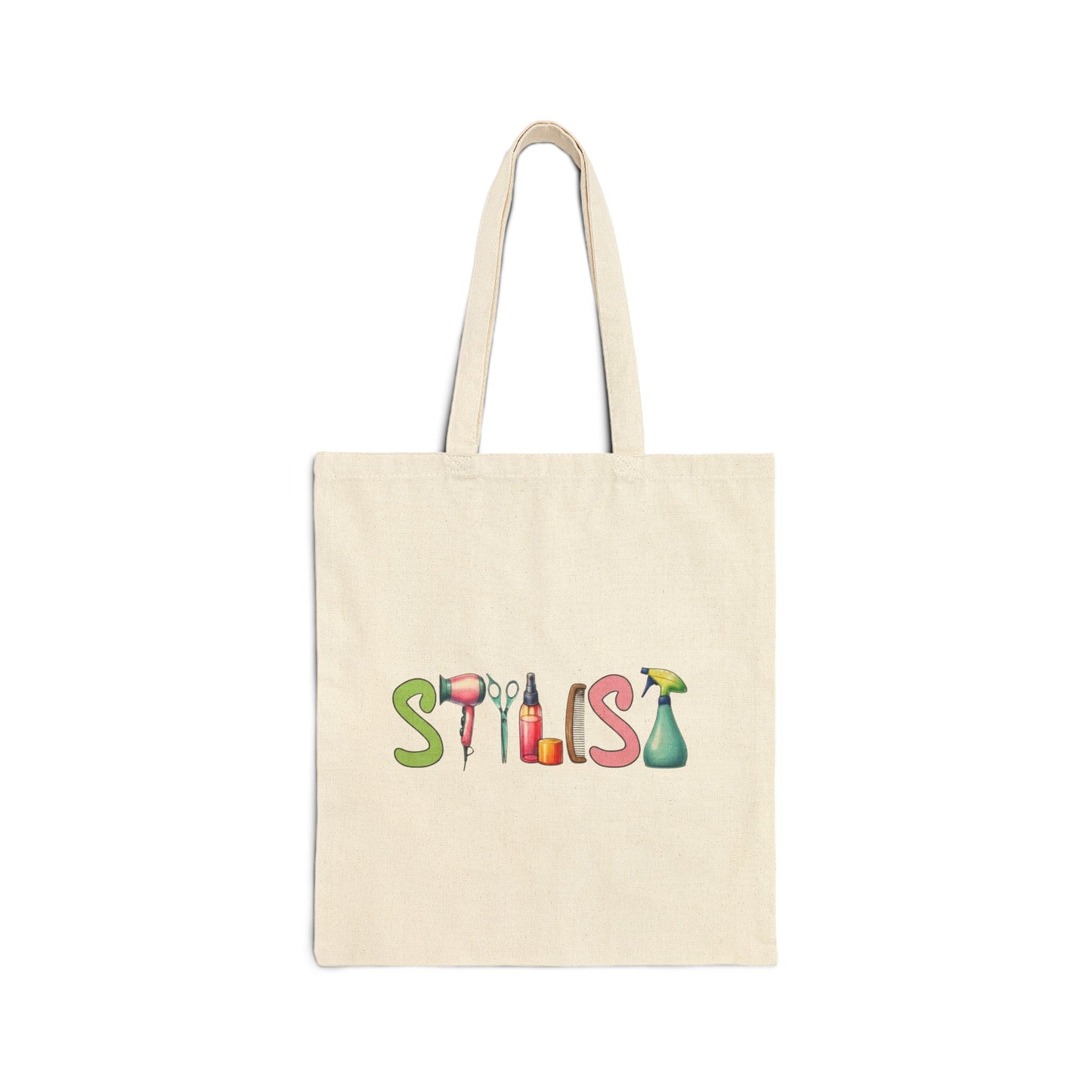 Stylist Tools Canvas Tote Bag — Cute Hairdresser Cosmetic Icons