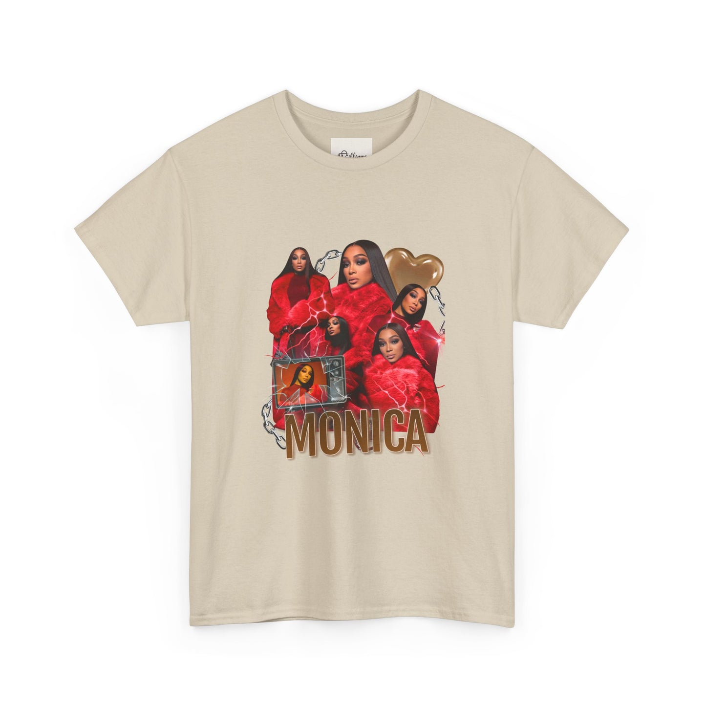 Stylish Unisex Heavy Cotton Tee with 'MONICA' Design, Trendy Graphic Tee