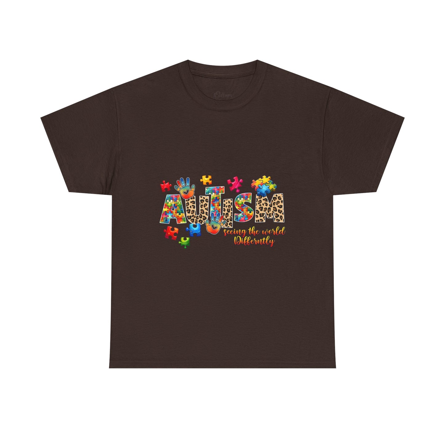 Autism Awareness T-Shirt — 'Autism: Sparking the World with Creativity' Puzzle Design