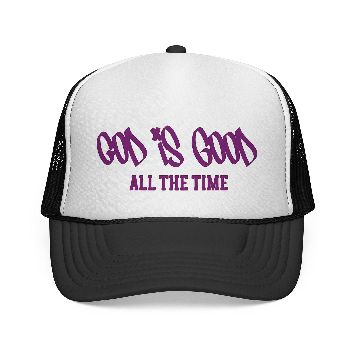 God Is Good All The Time Trucker Cap — Christian Faith Mesh Baseball Hat