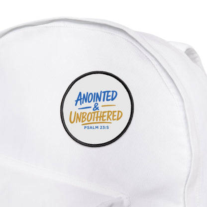 Anointed & Unbothered Iron-On Patch — Psalm 23:5 Faith Patch
