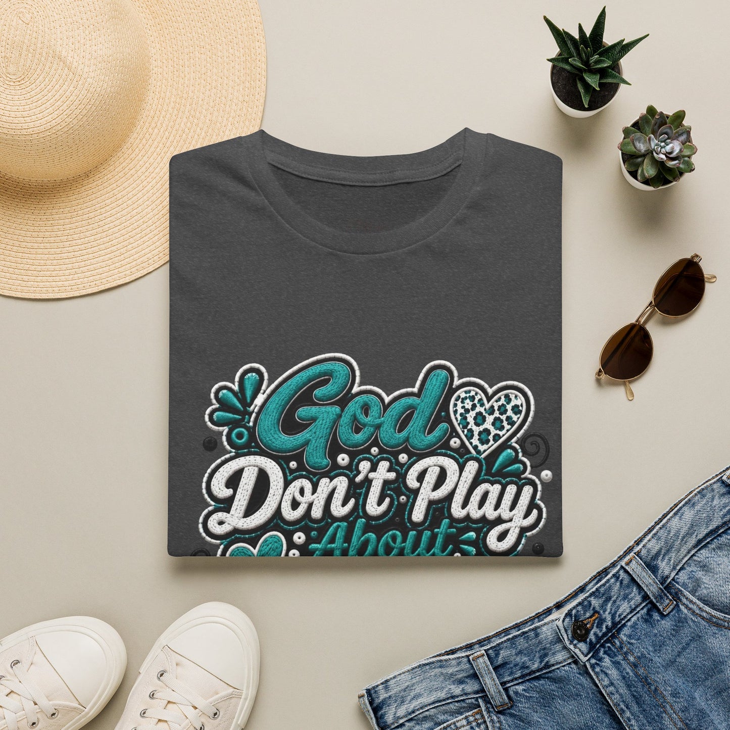 T-Shirt — "God Don't Play About Me" Inspirational Faith Graphic Tee