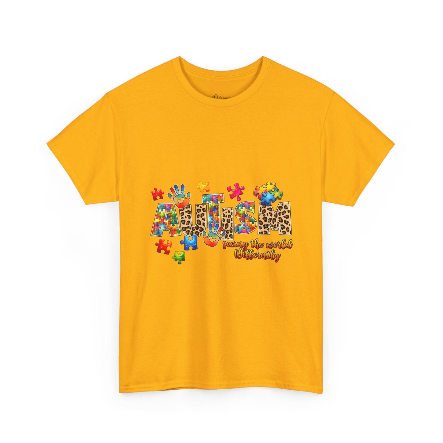 Autism Awareness T-Shirt — 'Autism: Sparking the World with Creativity' Puzzle Design