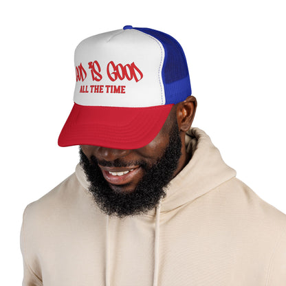 God Is Good All The Time Trucker Cap — Christian Faith Mesh Hat