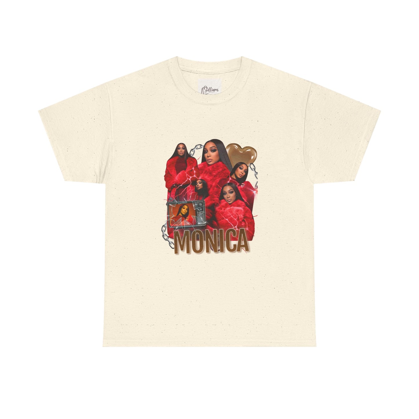 Stylish Unisex Heavy Cotton Tee with 'MONICA' Design, Trendy Graphic Tee