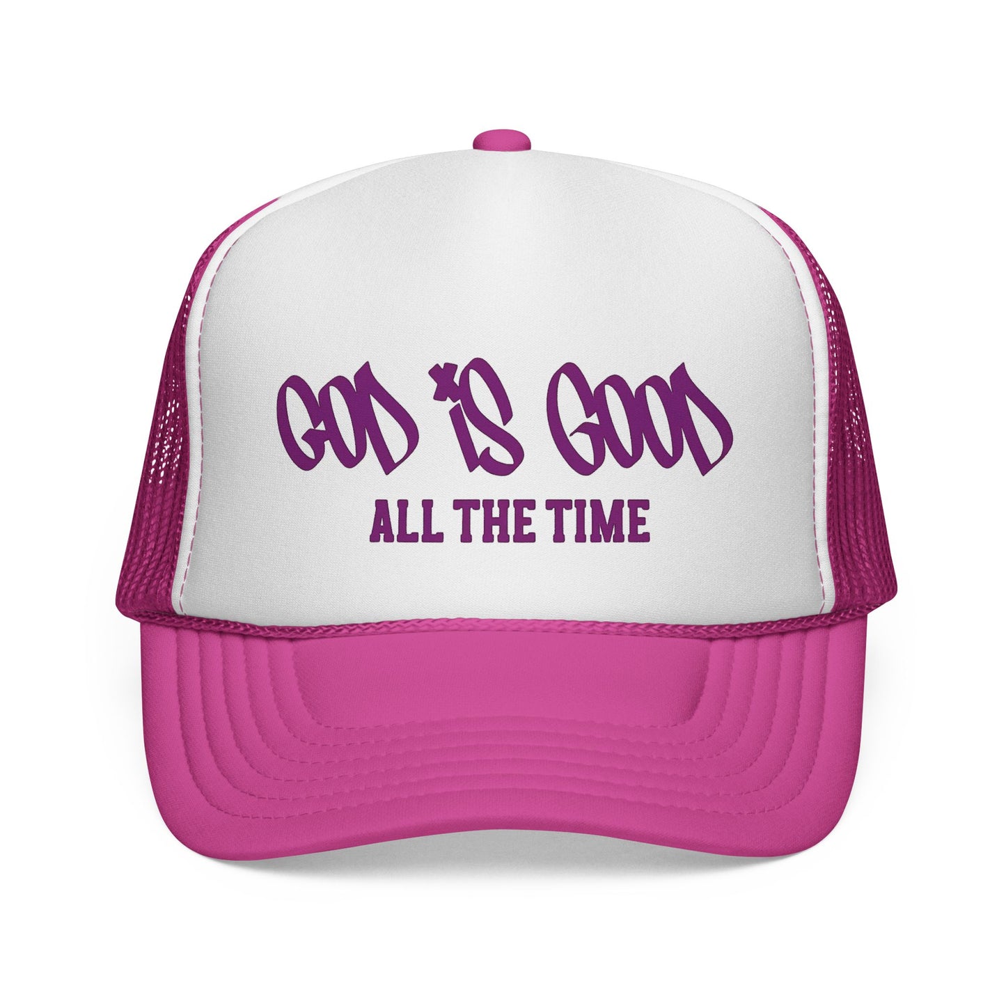 God Is Good All The Time Trucker Cap — Christian Faith Mesh Baseball Hat