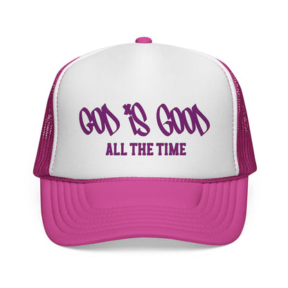God Is Good All The Time Trucker Cap — Christian Faith Mesh Baseball Hat