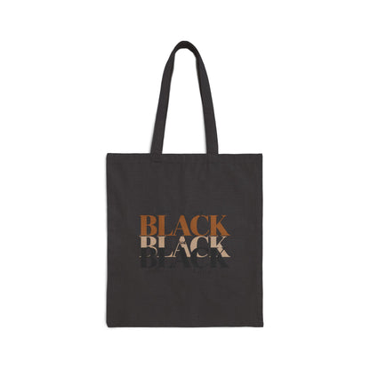 Canvas Tote Bag — Empowering Black Sister Art Print Tote (Afro Woman & "Black is Beautiful" Typography)