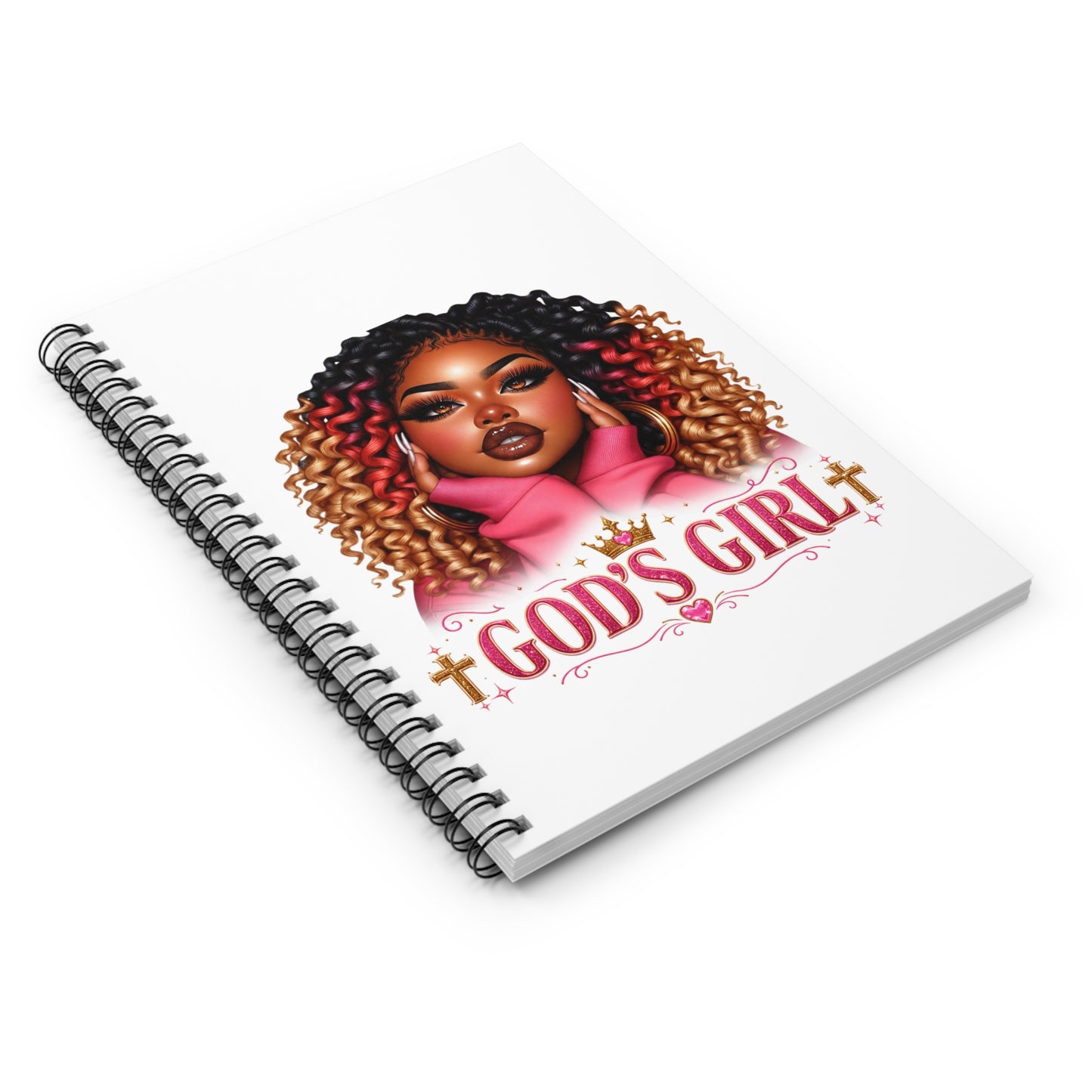 God's Girl Spiral Notebook — Inspirational Faith Journal with Afrocentric Artwork