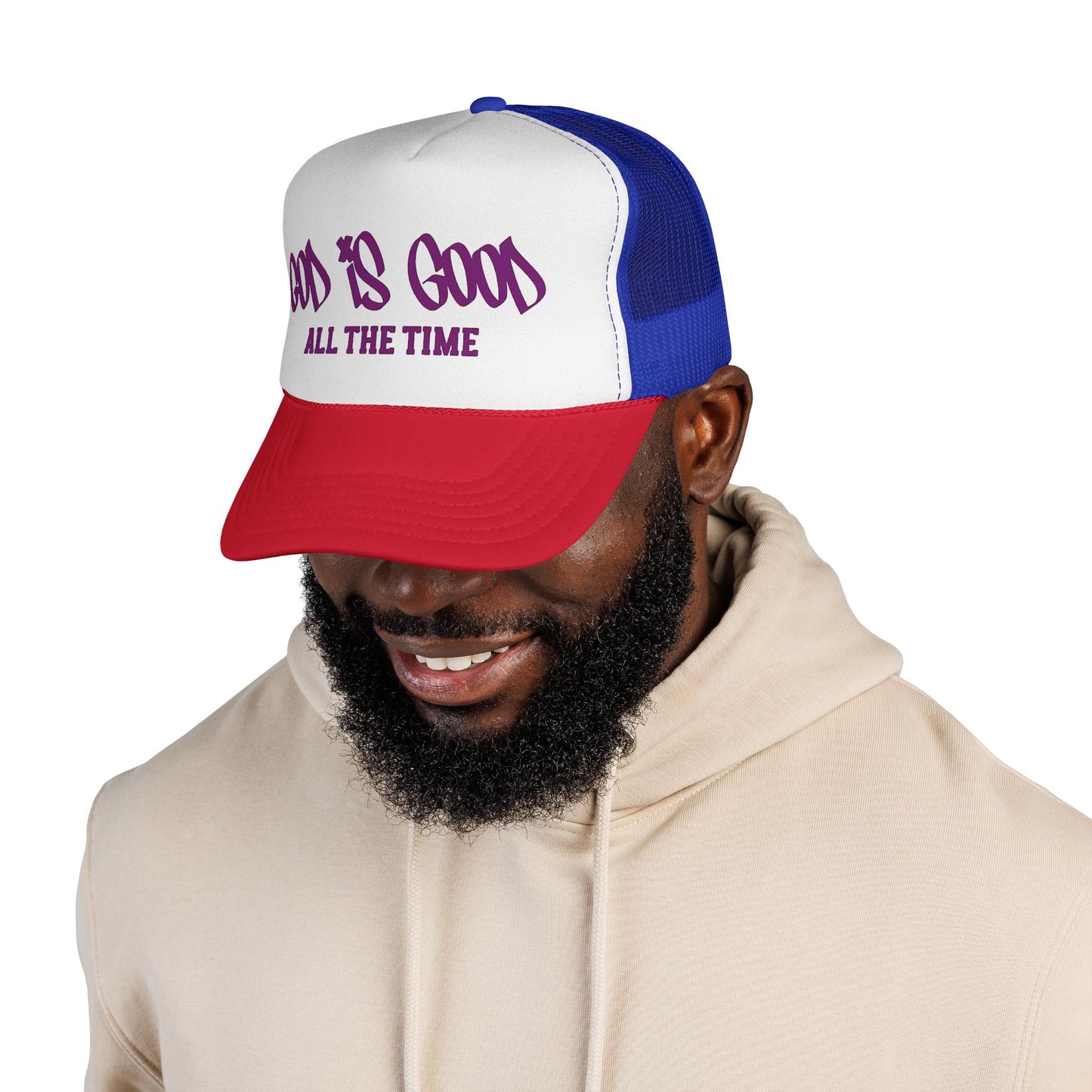 God Is Good All The Time Trucker Cap — Christian Faith Mesh Baseball Hat