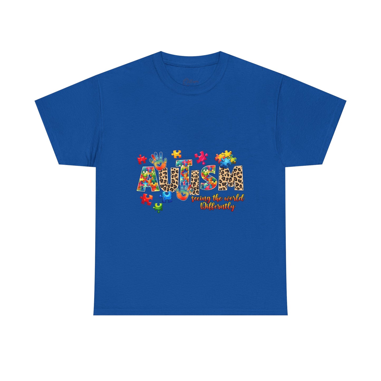 Autism Awareness T-Shirt — 'Autism: Sparking the World with Creativity' Puzzle Design