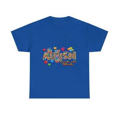 Autism Awareness T-Shirt — 'Autism: Sparking the World with Creativity' Puzzle Design